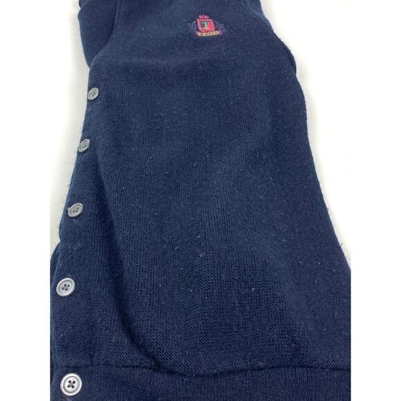 Vintage Izod Cardigan Sweater Mens Size Medium Navy Blue Grandpa Casual AB0034 - Picture 5 of 9